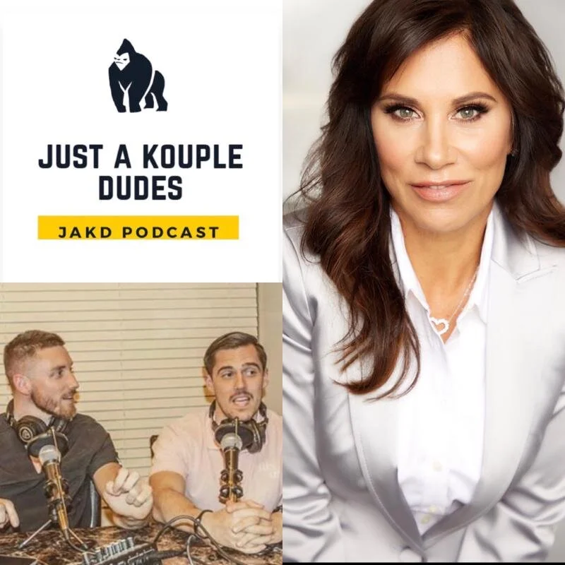 Pretty Girl Makeup CEO Christina Flach featured on Just a Couple Dudes podcast discussing grief loss and resilience after the death of her husband and child