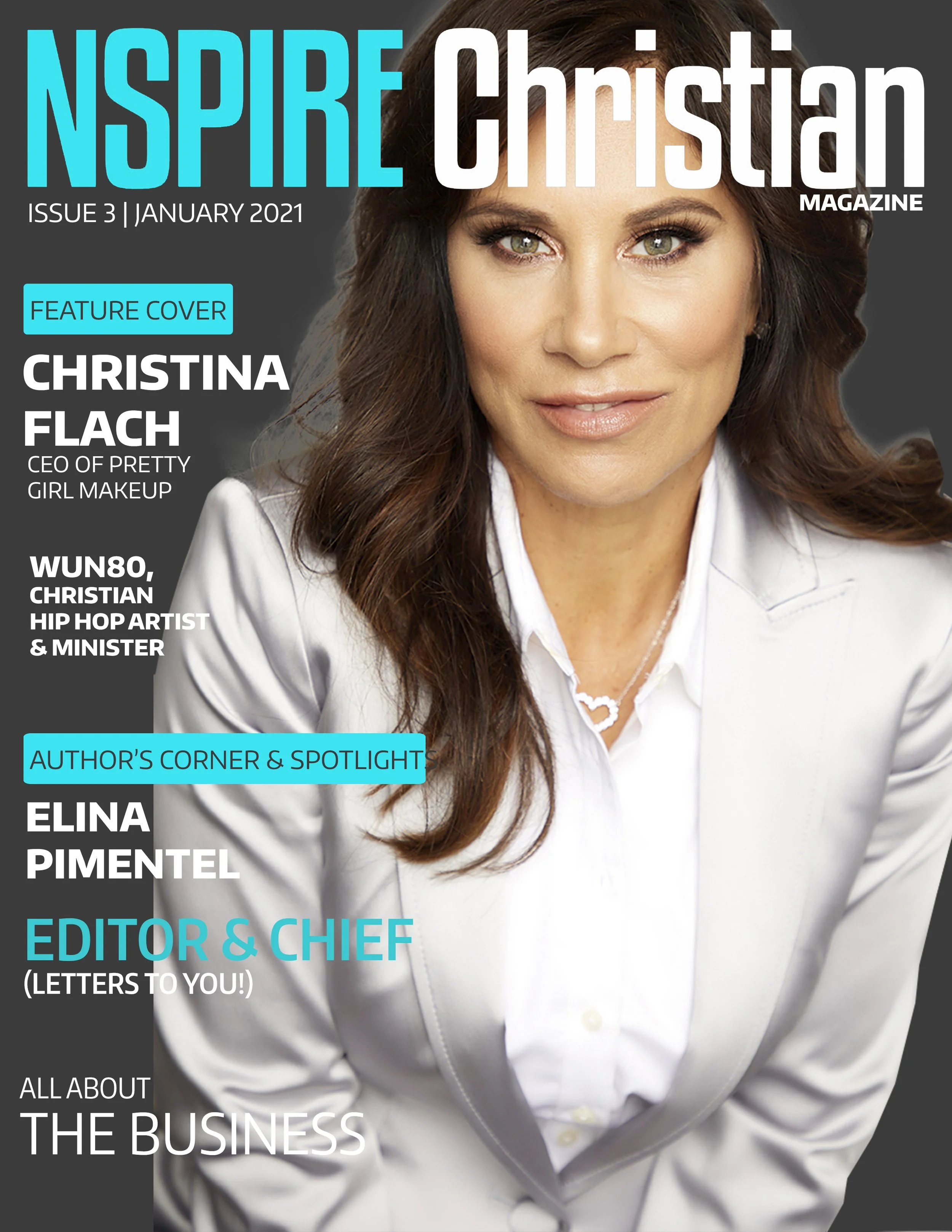 Christina Flach on the cover of Nspire Christian Magazine January 2021