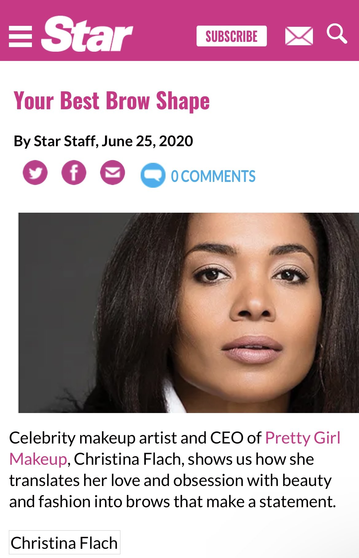Christina Flach featured in Star Magazine sharing celebrity makeup artist tips and Pretty Girl Makeup products