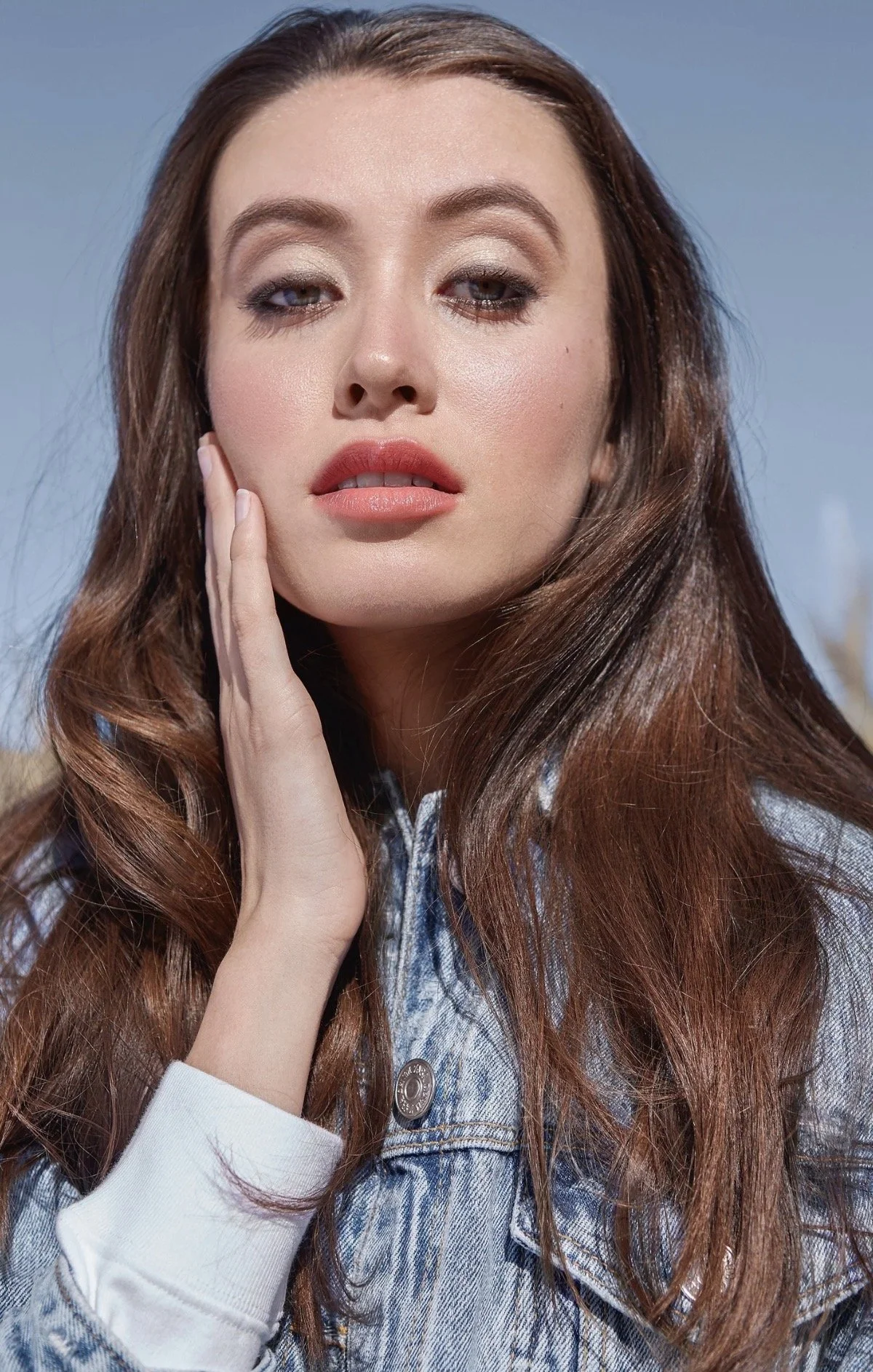 Long Brown-Haired Model with Fresh Dewy Makeup — Clean Beauty for Calvin Klein by Celebrity Makeup Artist Christina Flach