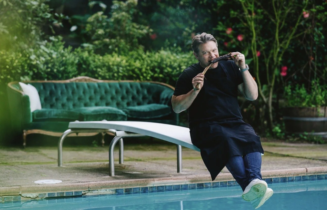 Tyler Florence | Aspen Magazine Poolside Editorial | Grooming by Christina Flach