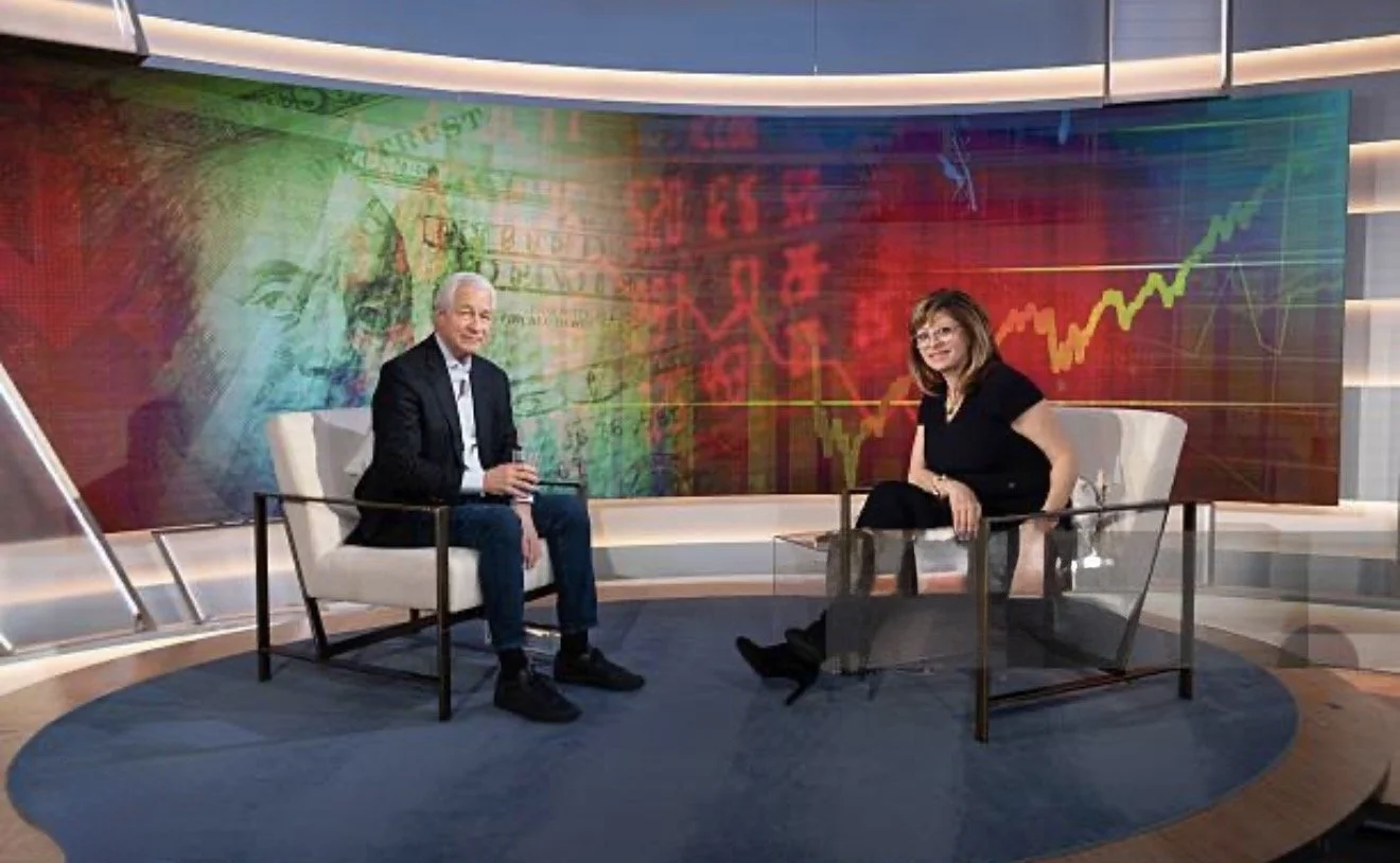 Jamie Dimon & Maria Bartiromo | Grooming by Christina Flach