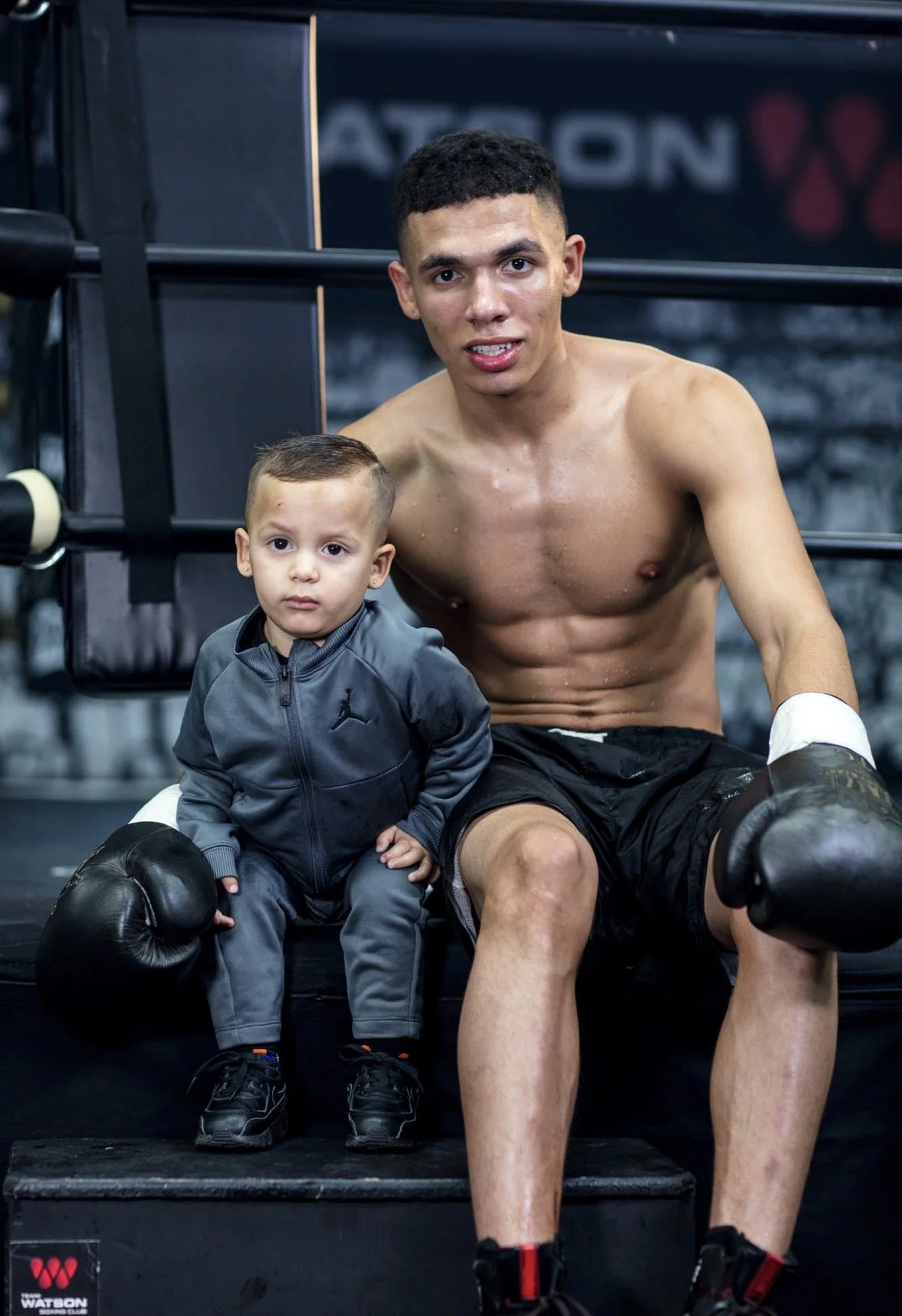 Boxer Devon Lee and Son by Christina Flach, SF Celebrity Makeup Artist