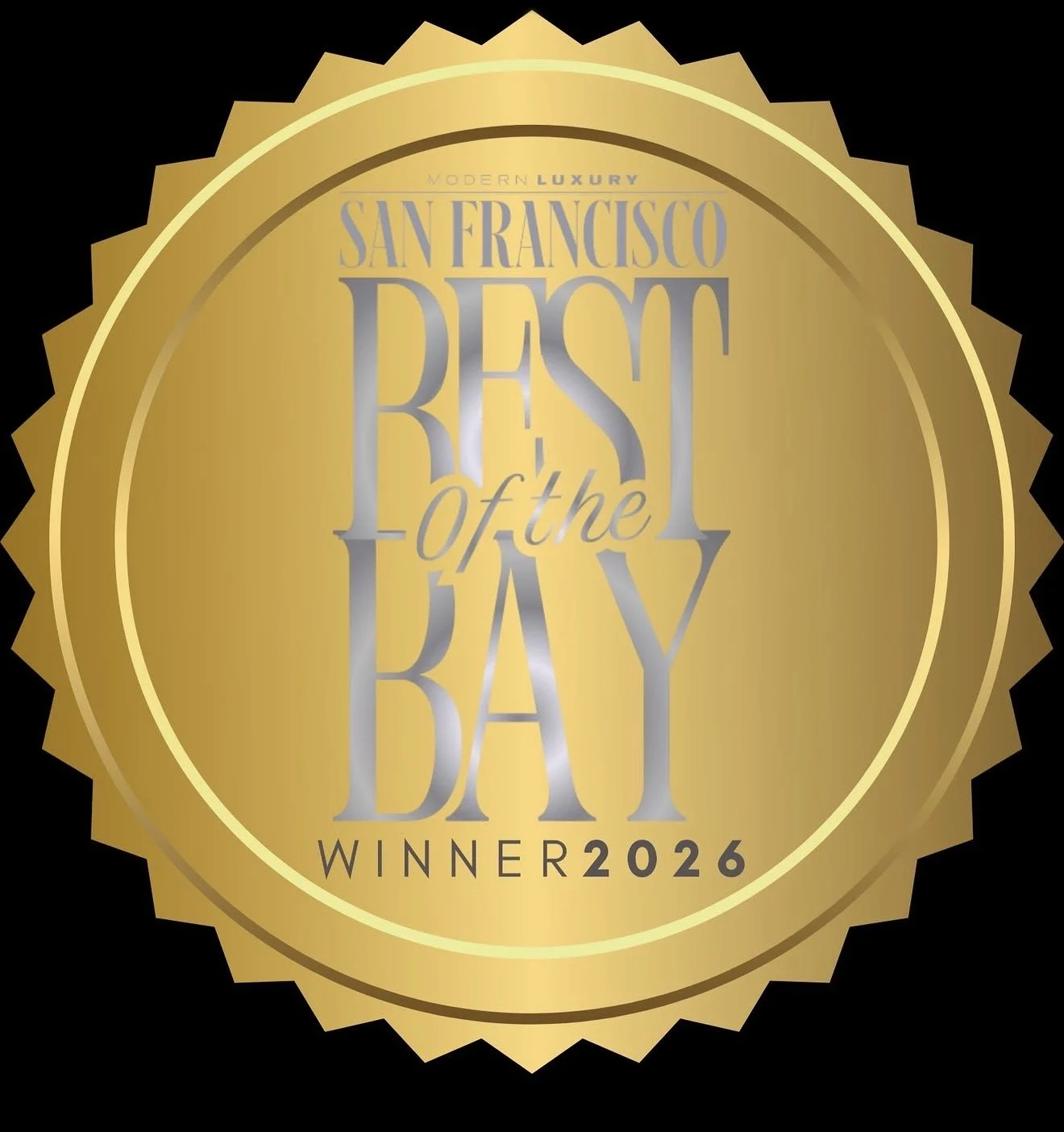San Francisco Best of the Bay 2026 Winner badge — Best Beauty, Makeup Stylist, Christina Flach