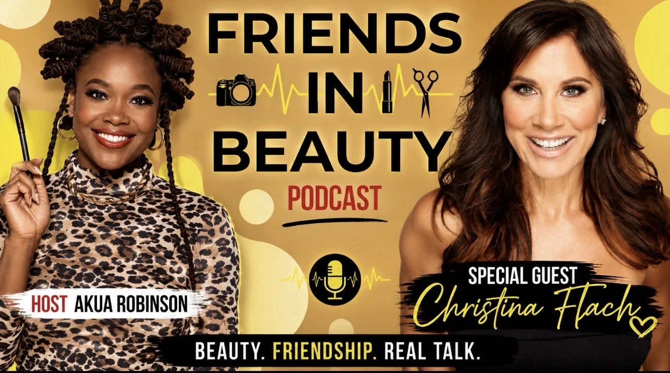 Christina Flach joins host Akua Robinson as a special guest on the Friends in Beauty Podcast to discuss beauty, confidence, entrepreneurship, and building a successful career in the beauty industry.