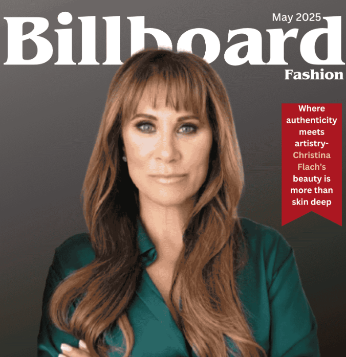 Christina Flach on Billboard Fashion Magazine cover May 2025 by Christina Flach celebrity makeup artist San Francisco Bay Area