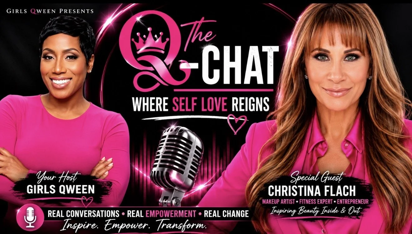 Christina Flach appears as a special guest on The Q-Chat podcast, discussing beauty, confidence, wellness, entrepreneurship, and empowering women.