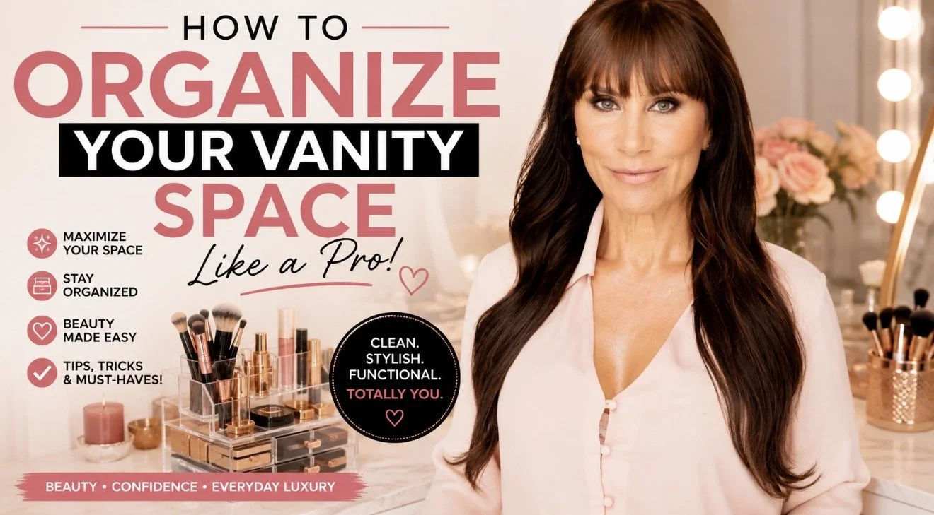 Christina Flach shares expert tips on how to organize your vanity space like a pro with stylish makeup storage, beauty organization ideas, and everyday essentials.