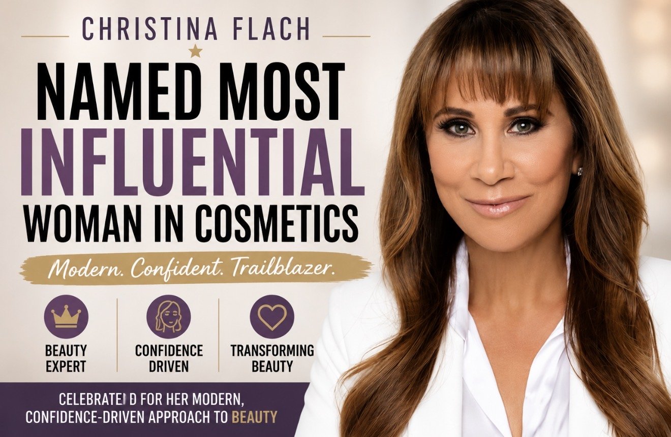 Christina Flach, celebrity makeup artist and beauty expert, recognized as one of the most influential women in cosmetics for her confidence-driven approach to beauty and innovation.
