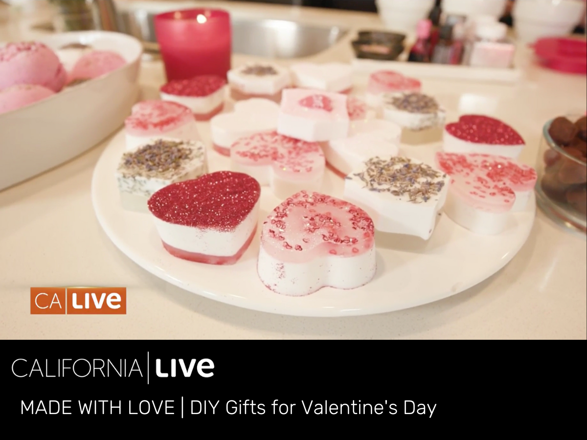 Christina Flach NBC California Live beauty expert Valentine’s Day DIY gifts made with love segment