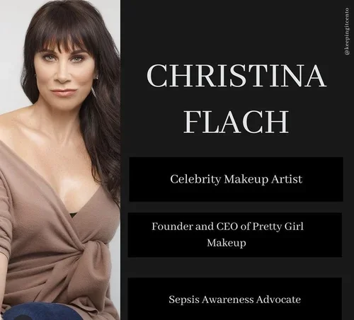 Pretty Girl Makeup CEO Christina Flach featured on Keeping It Cento Episode 65 discussing CEO mindset navigating grief and sepsis awareness