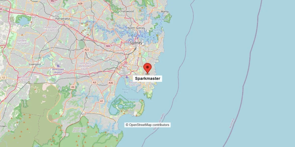 Map of Sparkmaster's service area around Maroubra, Sydney