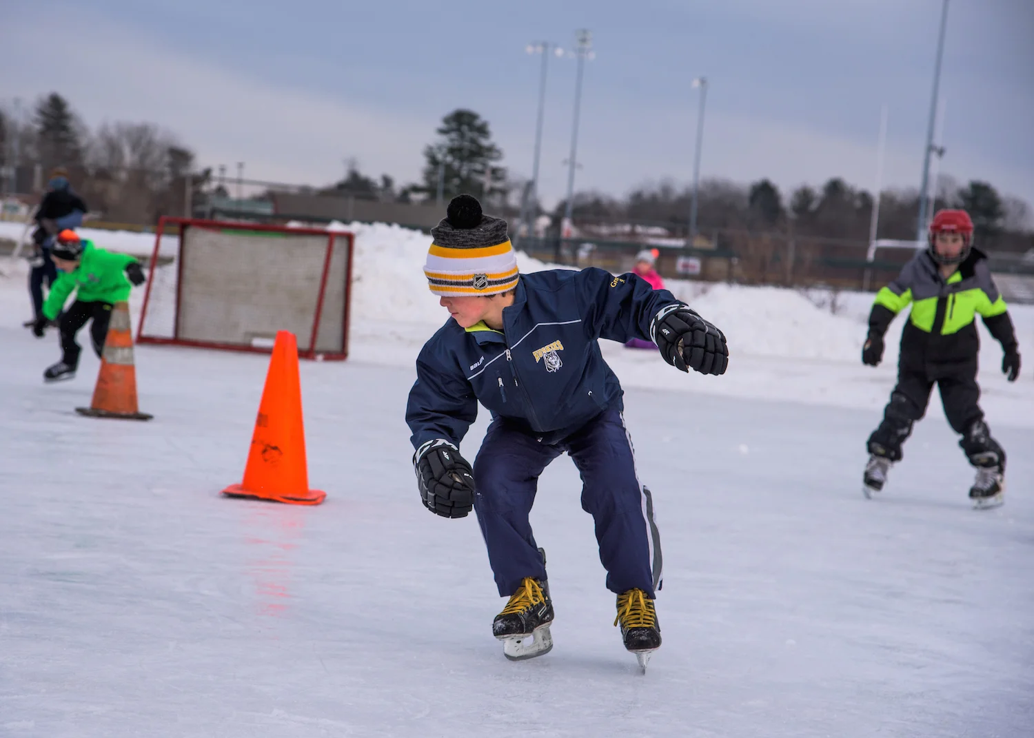 Wyatt Grondin, 9, of Scarborough competes in the Backwards Skating contest.