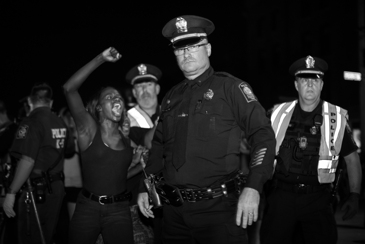 A protest in Portland in support of Black Lives Matter ended with 18 arrests after demonstrators congregated for several hours in the intersection of Pearl and Commercial streets Friday, July 15, 2016.
