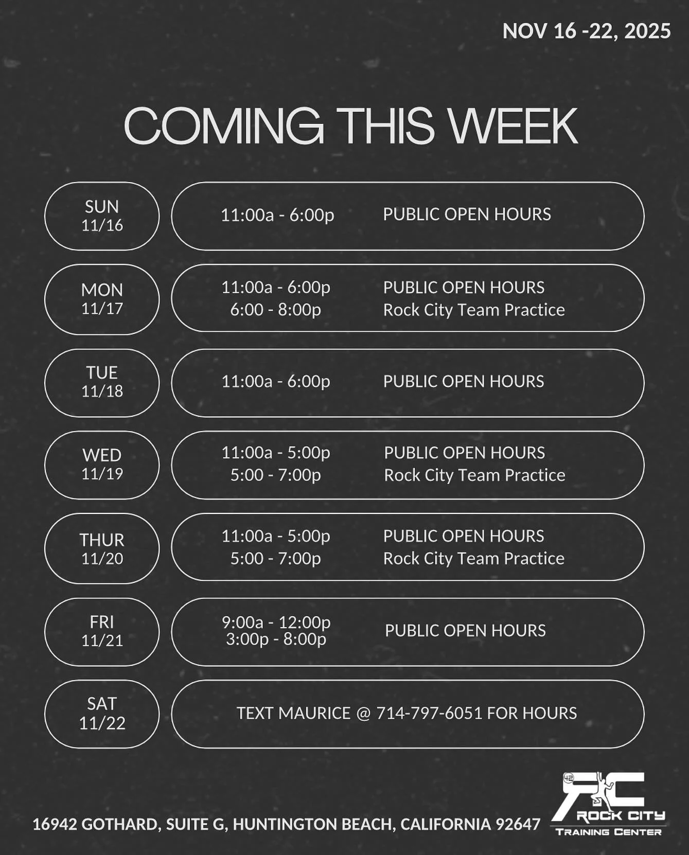 Next week&rsquo;s schedule