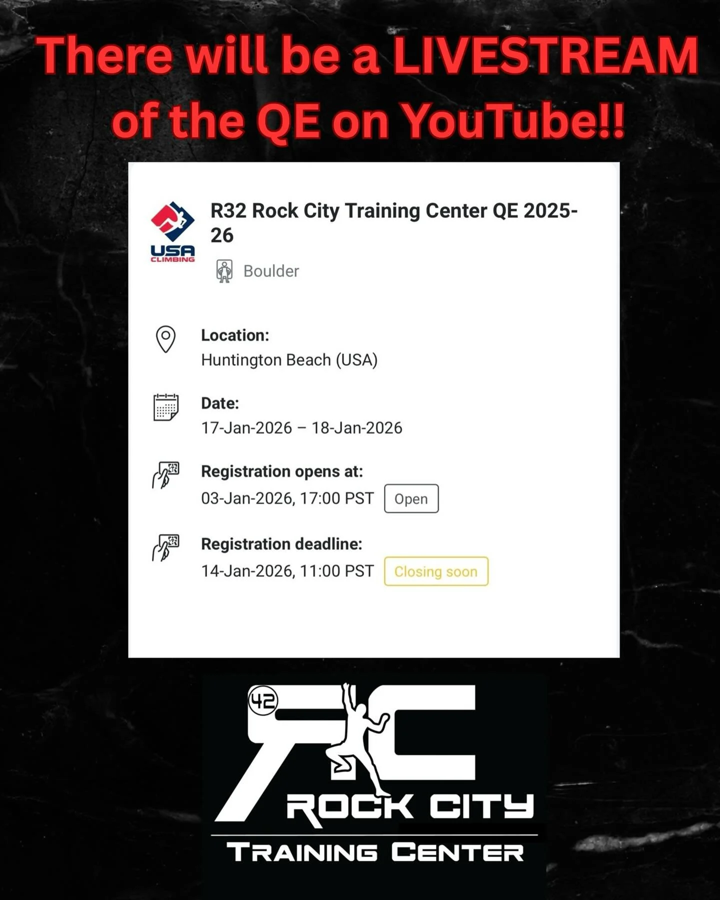 With limited spectator access, the youth event will be live-streamed on YouTube. Link will be in bio when it&rsquo;s available.