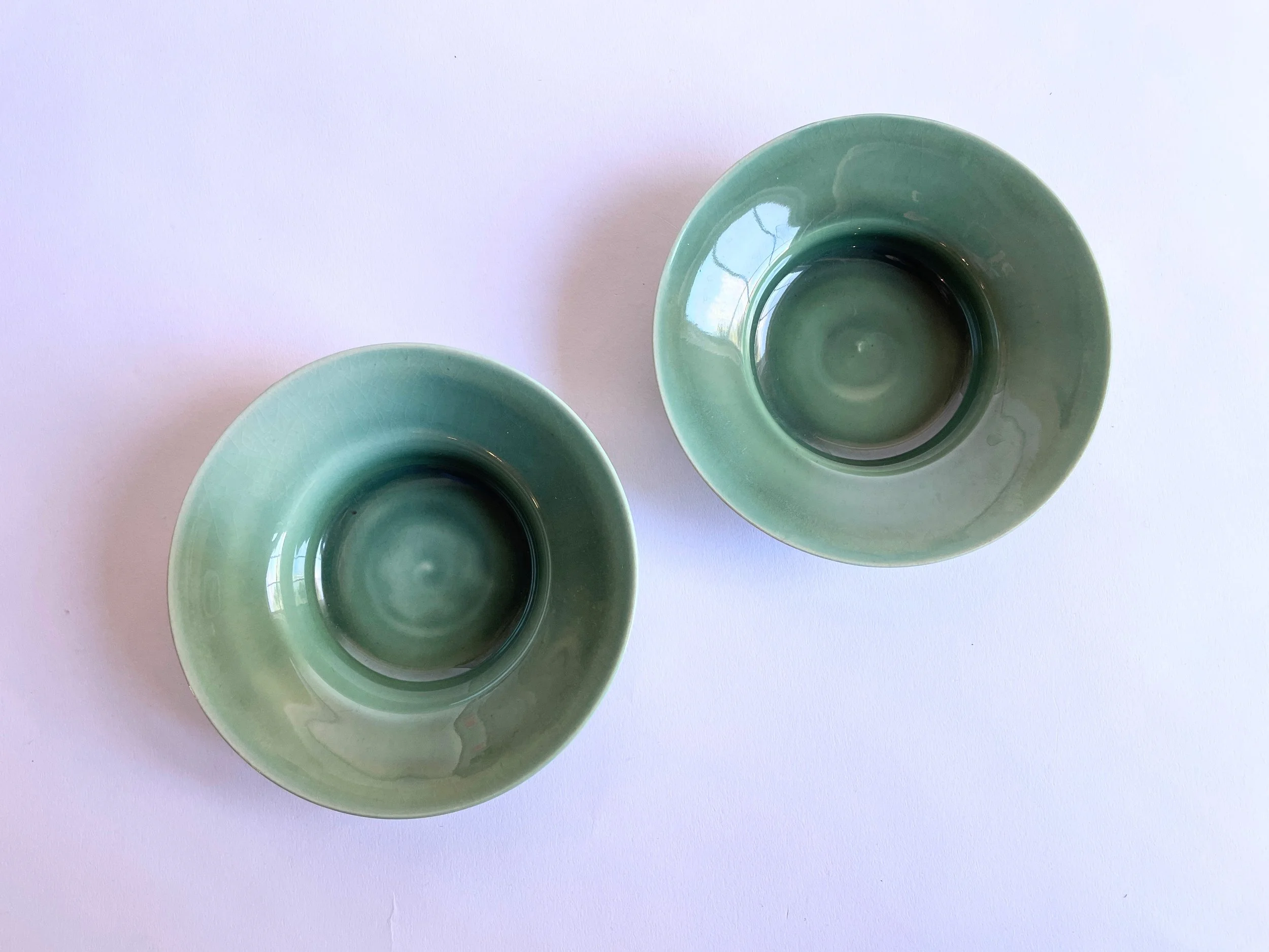 Set of 2, 6.5" Green Trumpet Bowls