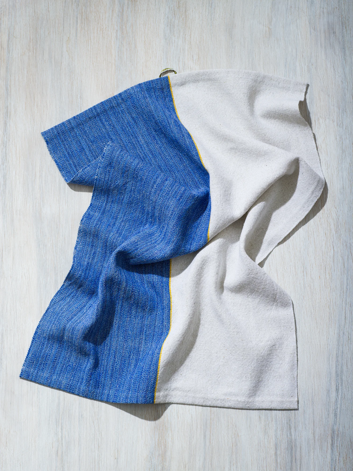 Half Blue Handwoven Hand Towel, Plain Weave