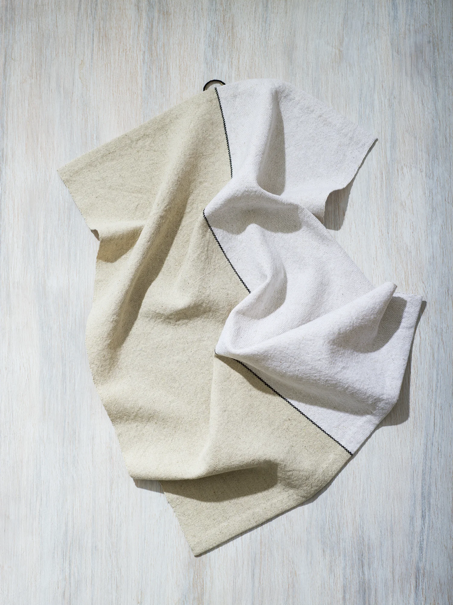 Half Natural Handwoven Hand Towel, Plain Weave