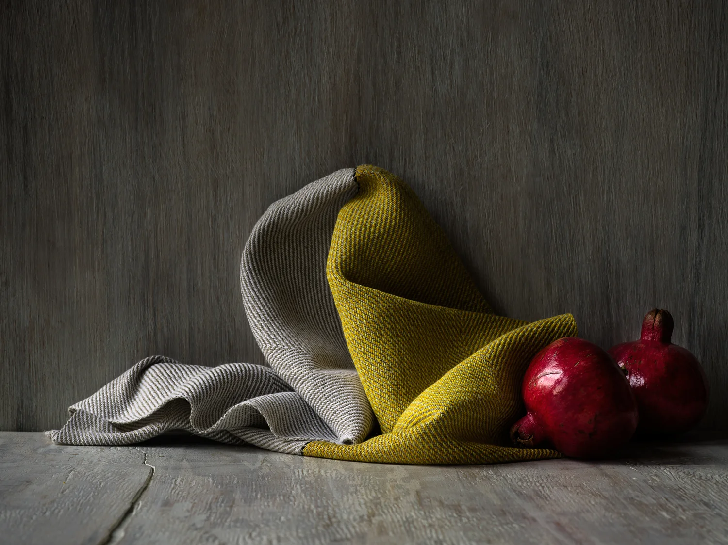 Half Yellow Expanded Herringbone Hand Towel