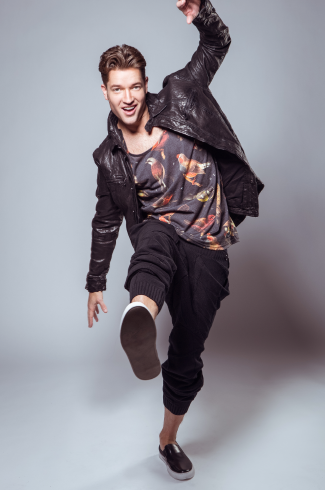 Jacket: Kenneth Cole, Shirt: Neff, Pants: Bohemian Society, Shoes: Kenneth Cole