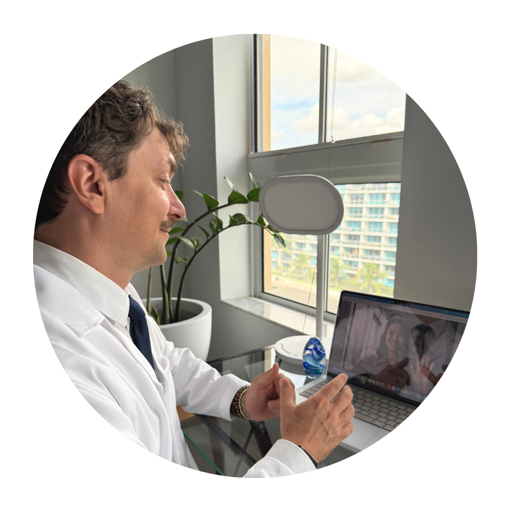 Dr. Mark Iwanicki during an online wellness consultation