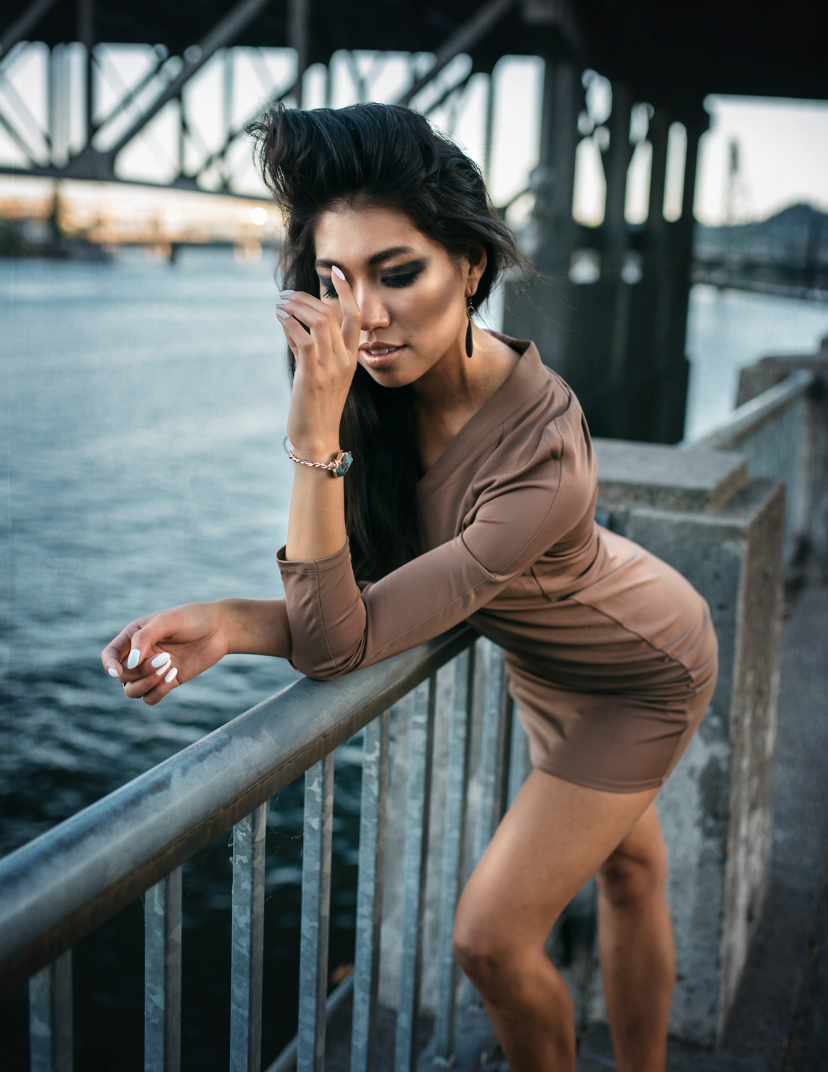 Dress: Haute Hippie, Bracelet: Peacock Prisms, Mode: Jenny Meeker, MUAH: Helen Park