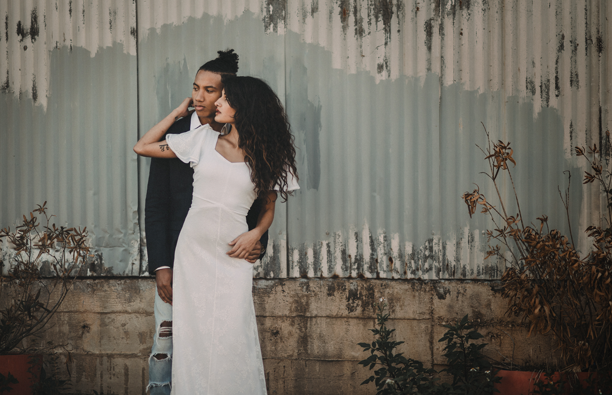 Dress: Adorn Bridal, Blazer: H&M, Models: Jema Harrilal & Nicco Batiste