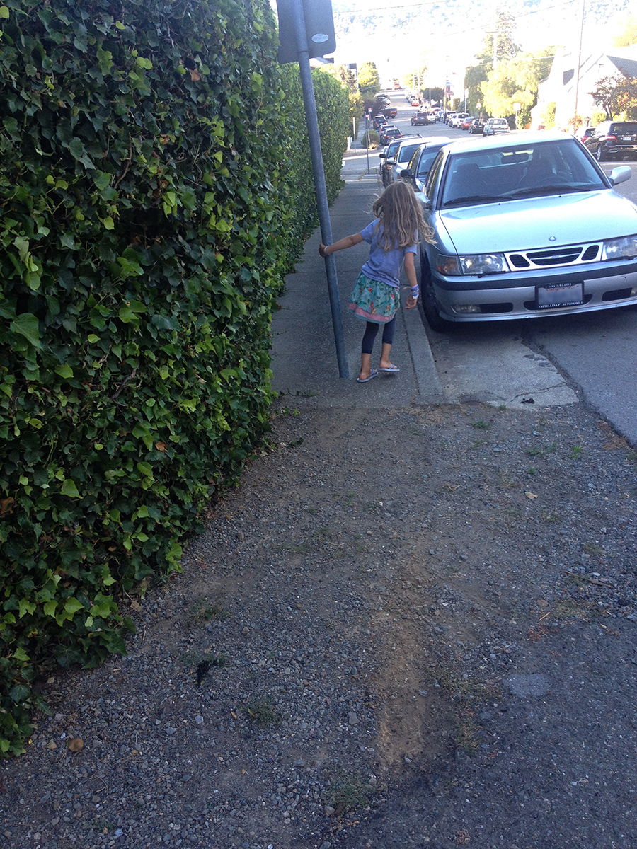 We shall walk a walk that is measured and slow. Or, spin around the parking sign.