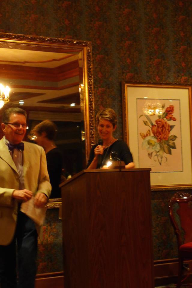  Taking the podium at the banquet for my three minutes. (And how about Larry's great bow tie?) 