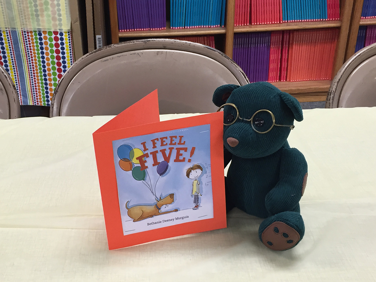  And, adorning the potluck tables...many small bears with my books! 