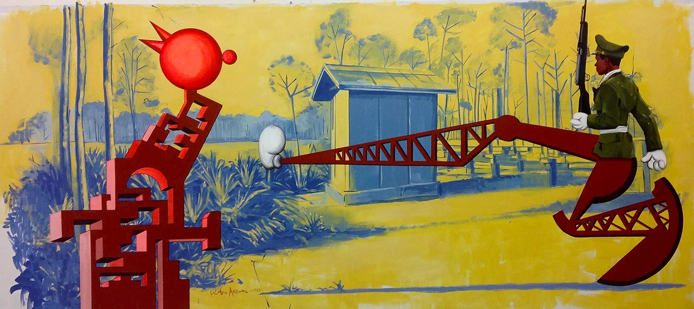 Classic Landscape, 2012. Mixed Media on Canvas 54 x 138 in