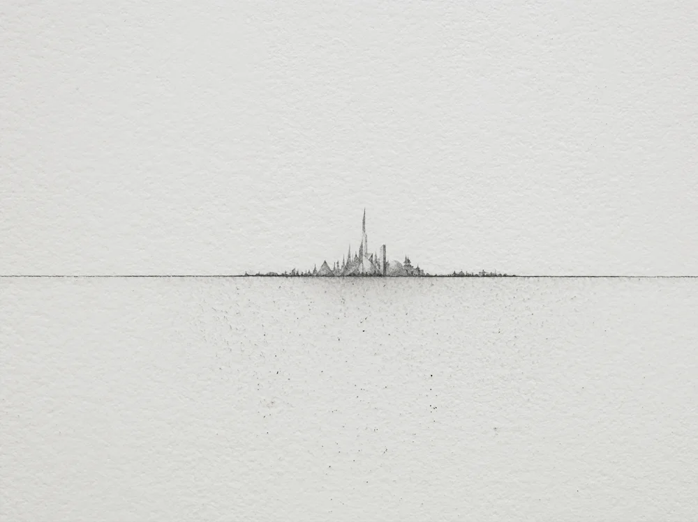 " Emptiness" 2015. Site specific wall drawing. Lowe Art Museum, Coral Gables, Florida .