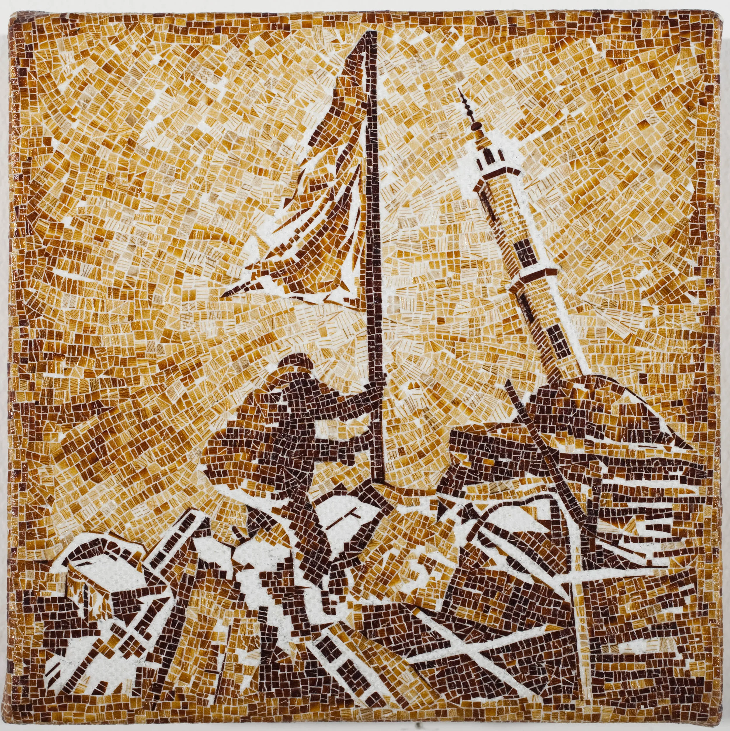Pintura Épica, 2010, fragmentos de alas de cucarachas sobre tela, 5 x 5 pulgadas. Foto Oriol Tarridas