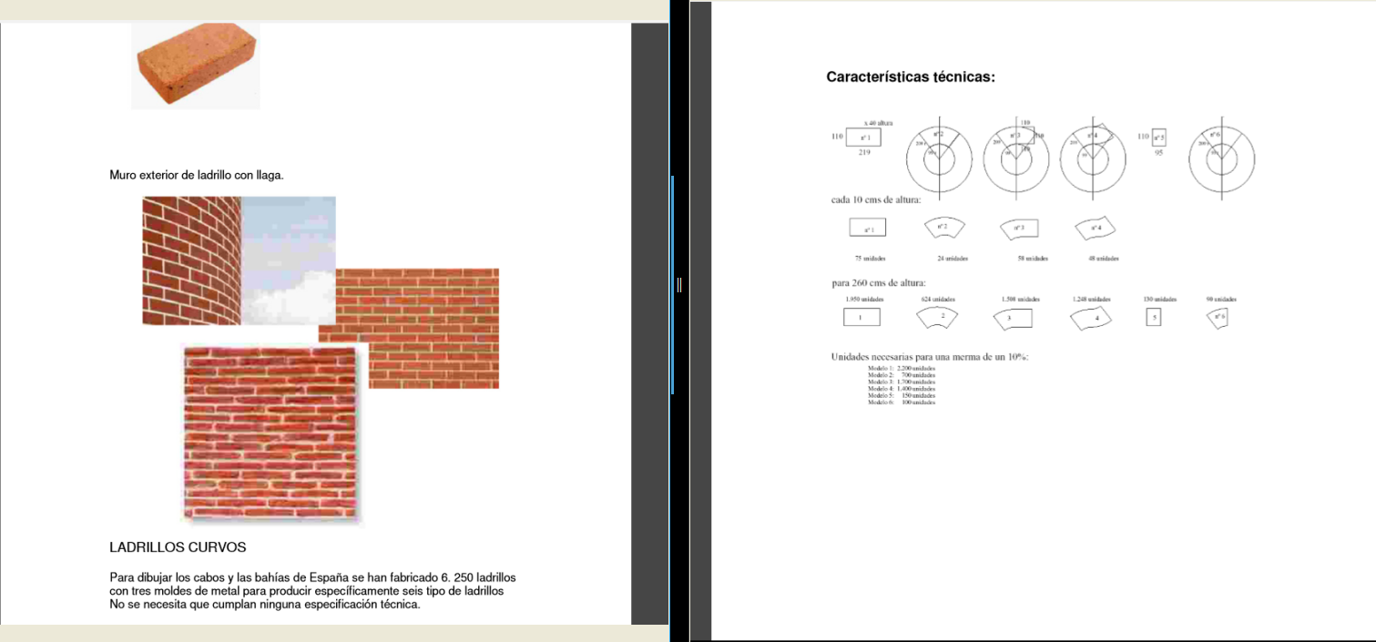 Documentación técnica para fabricación de ladrillo empleados en la exposición Actos Heróicos