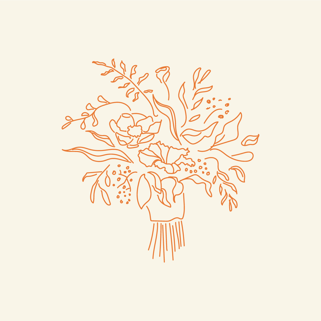 The London Celebrant_Illustration_Bunch Flowers_Artwork_RGB_1080X1080pixels_Grey_Orange.png