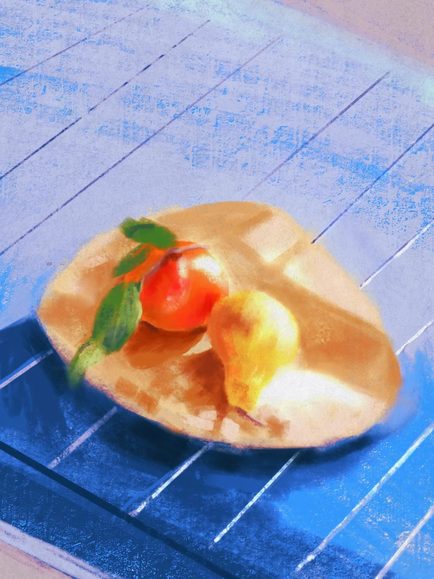 Worked on a new still life image with my students last night. This is just half of the reference image, there&rsquo;s actually a vase with yellow flowers in the center. I might have to try that version next time. In the meantime I was able to notice 