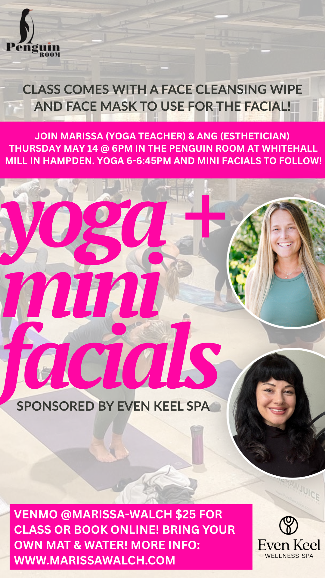 Yoga + Mini Facials @ Whitehall Mill