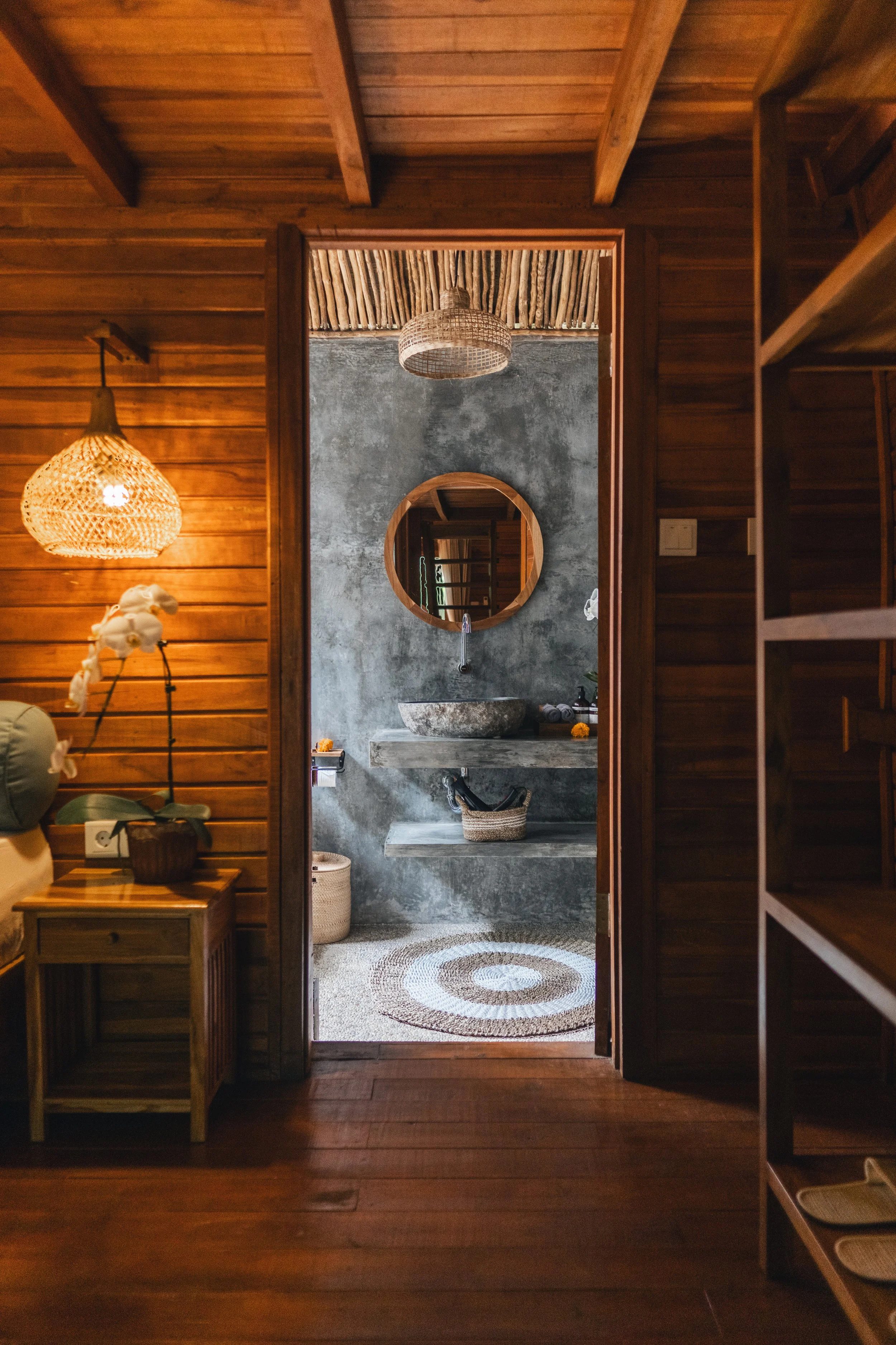 Door to outdoor bathroom