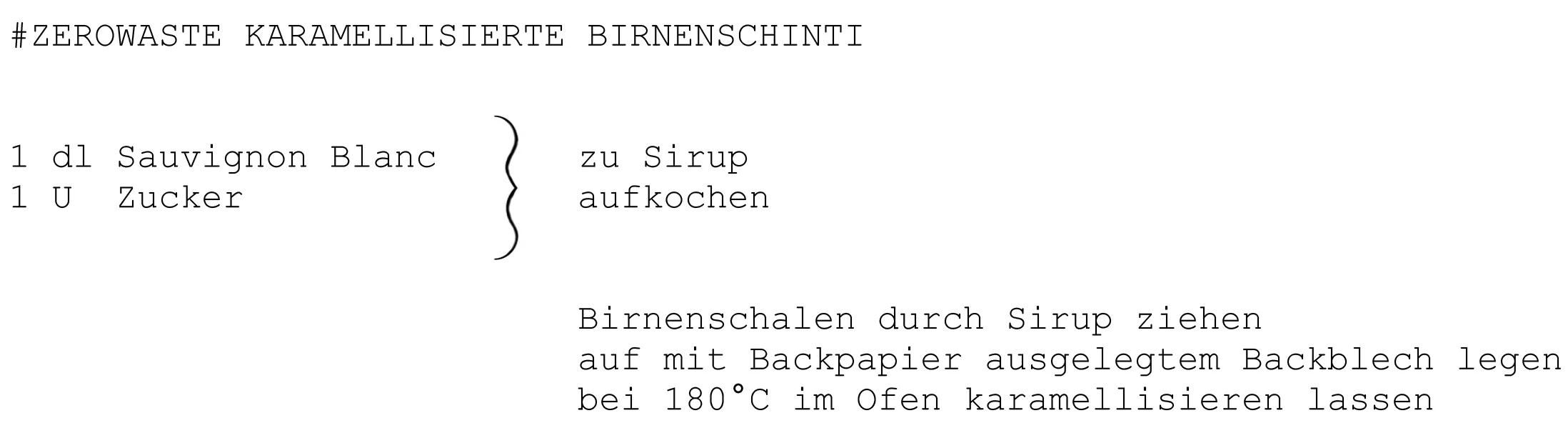 Sauvignon Blanc, Zucker, Birnenschalen