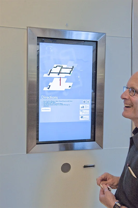 Interactive touch screen wayfinding kiosk for Saint Luke's Hospital