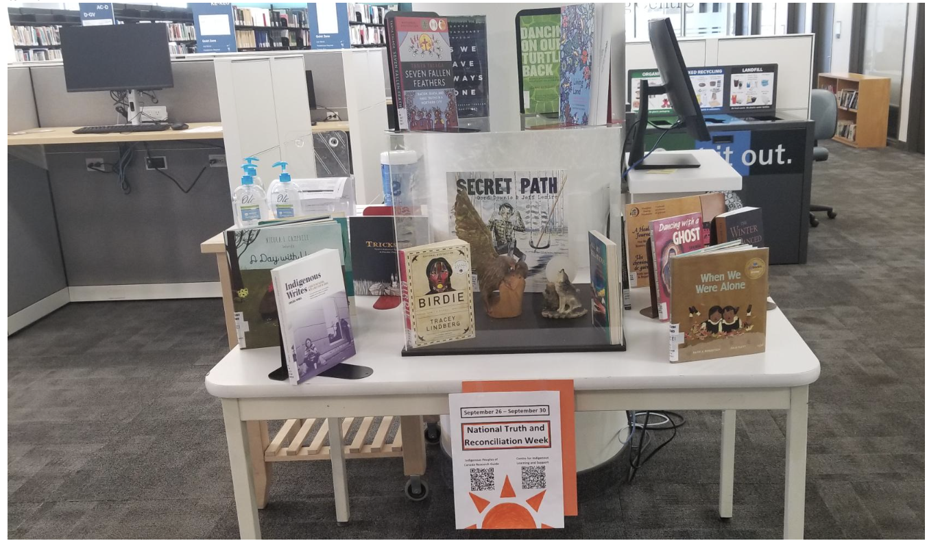  Sheridan College Library display with Indigenous books to read!  