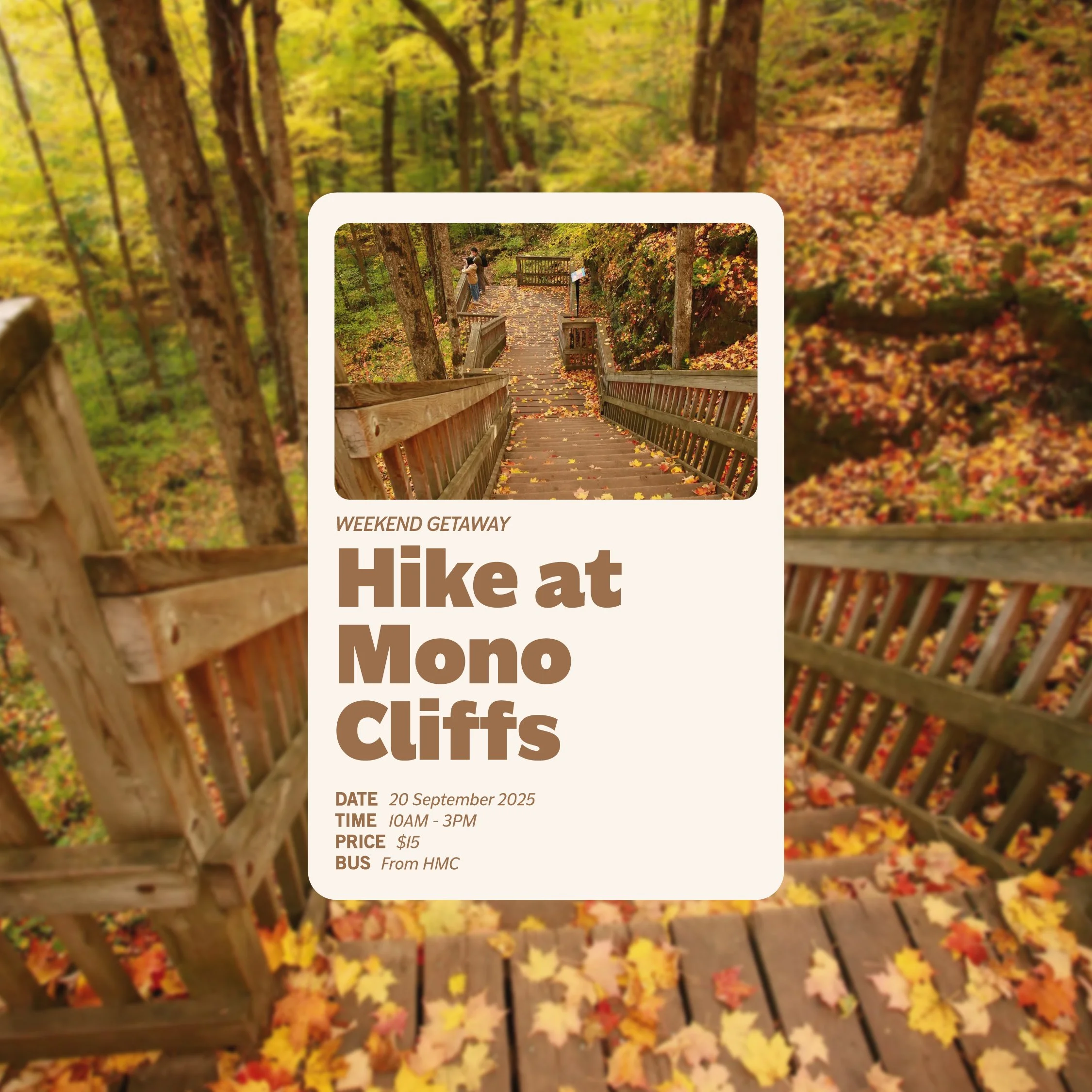 Hike at Mono Cliffs (OFF-CAMPUS)