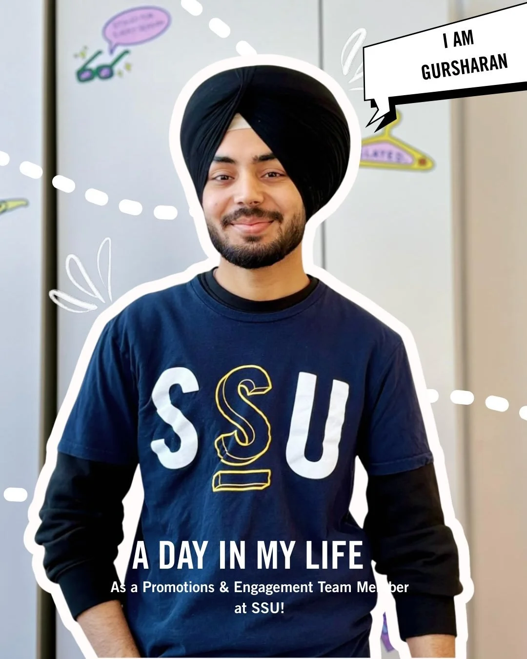 Meet Gursharan, our Davis Promotions &amp; Engagement team member from the Davis Campus!✨ 

Here is what a day in the life of a promo team member looks like from his point of view: filled with creativity, teamwork, and exciting campaigns! From brains
