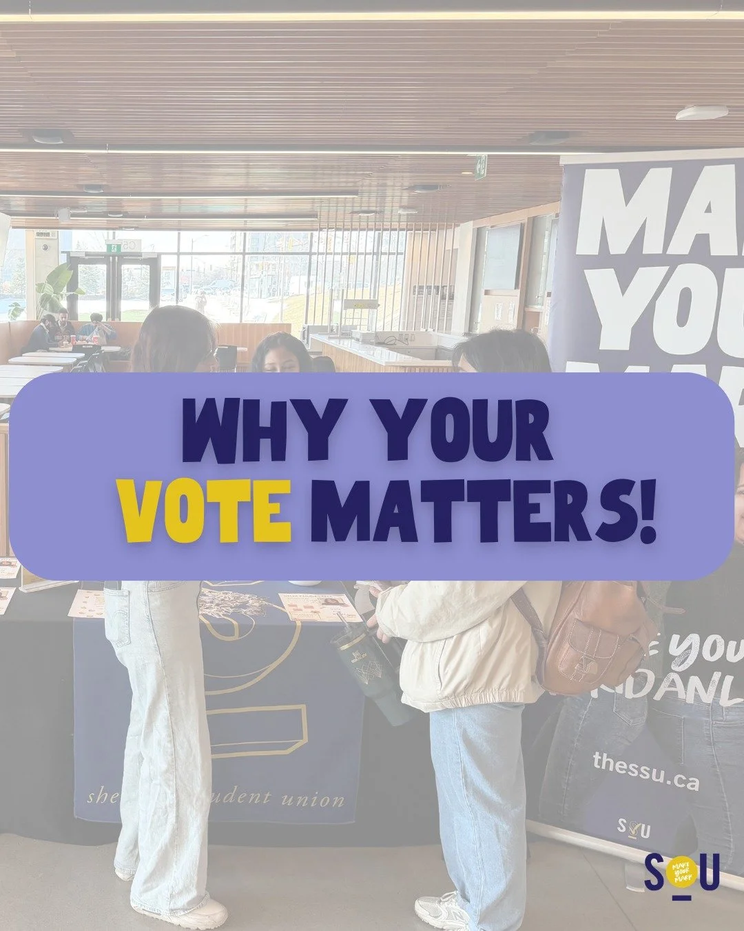 Voting for your next SSU Board of Directors is coming up next week 🤩

Here are 4 reasons why your vote DOES matter! 💥

Starting on Monday, keep a close eye on your student email, you&rsquo;ll receive an official link to cast your ballot directly fr