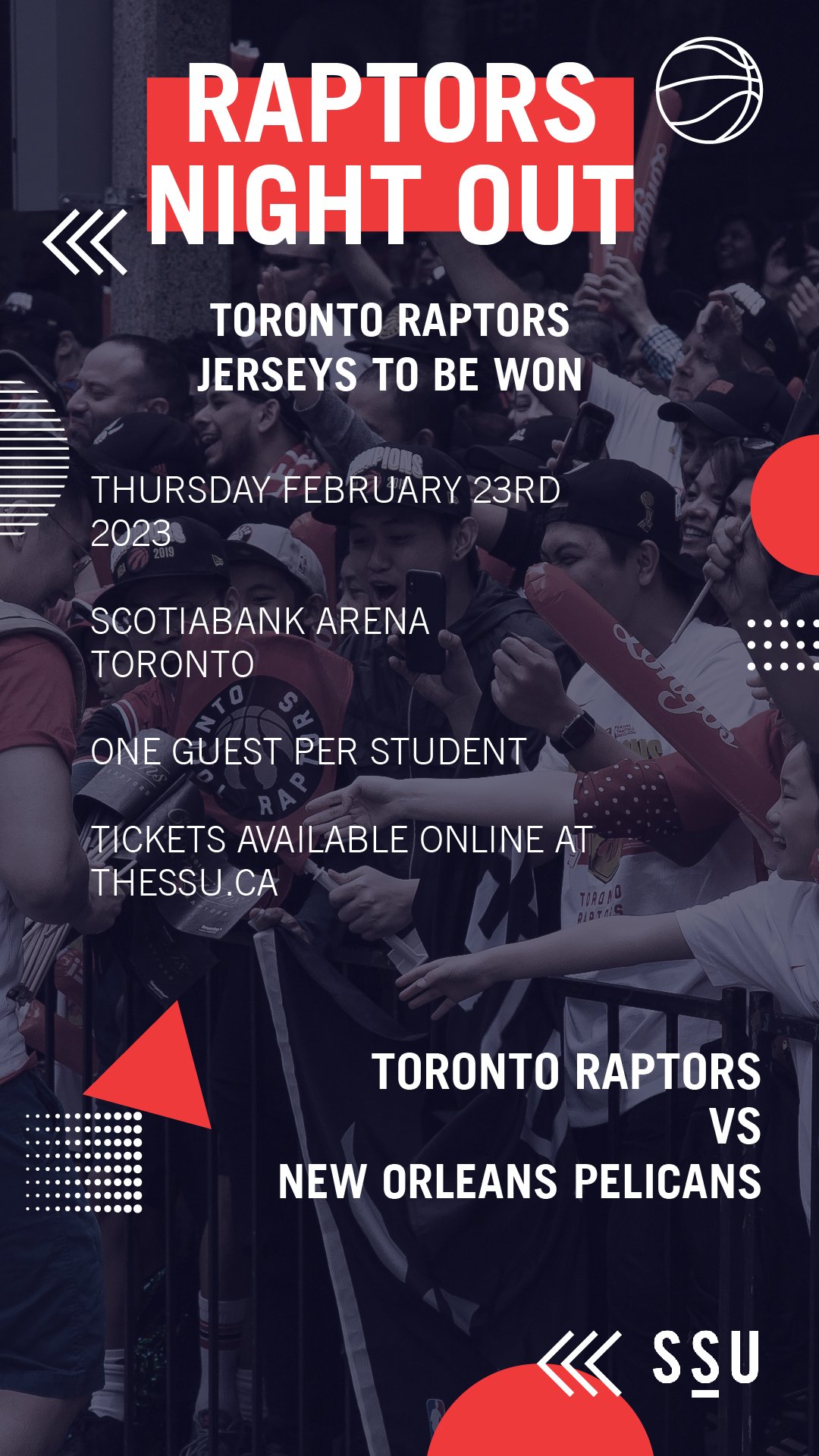 Raptors Night Out (Raptors VS Pelicans) — Sheridan Student Union