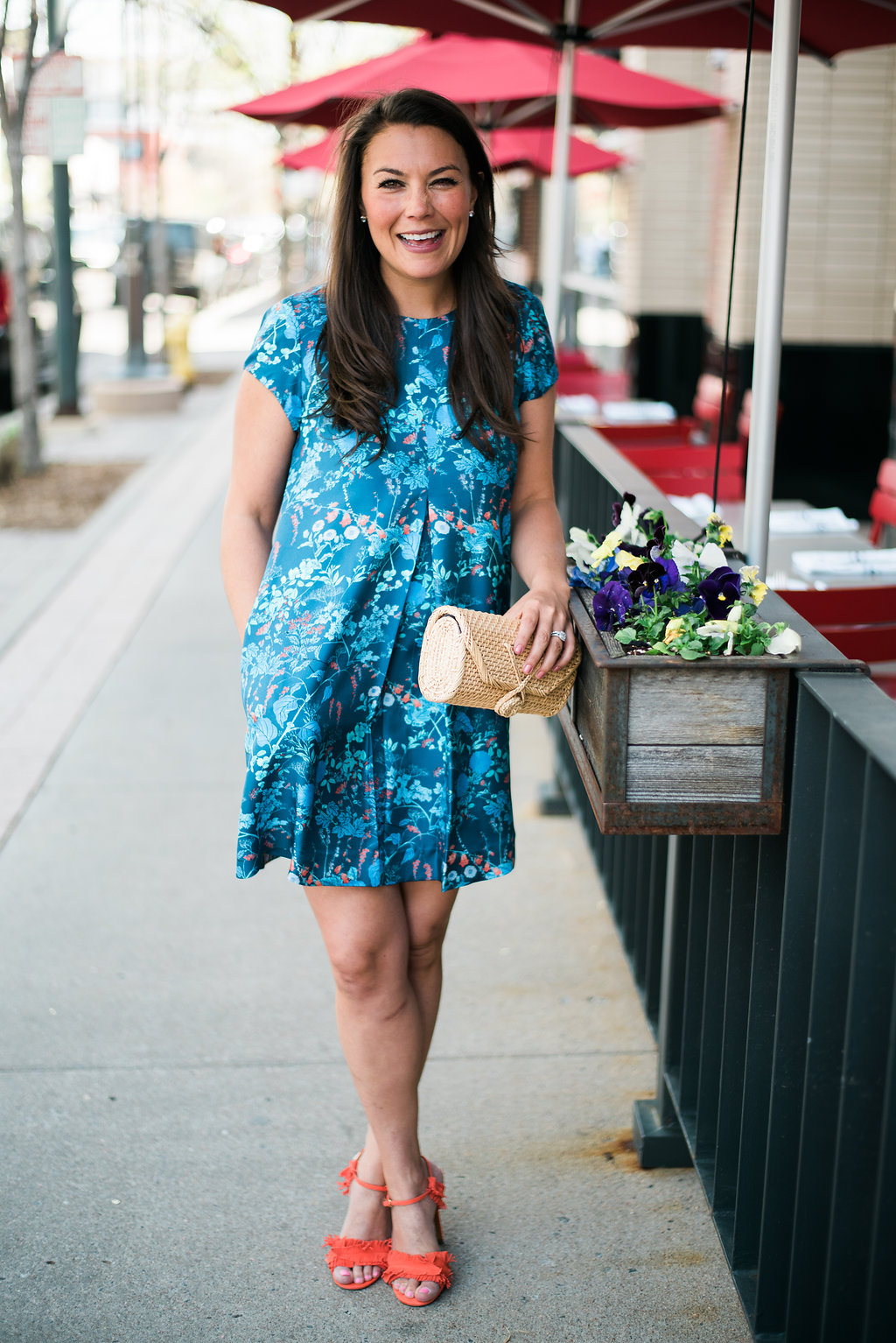 Fun satin smock dress