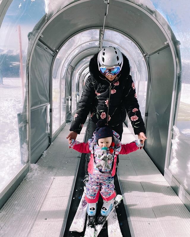 First ski day with the sweetest snow bunny there ever could be 🎿 🐰. And no - we don&rsquo;t dare remove the wubbanub😂. #snowbunny #lilylovemiller #19months