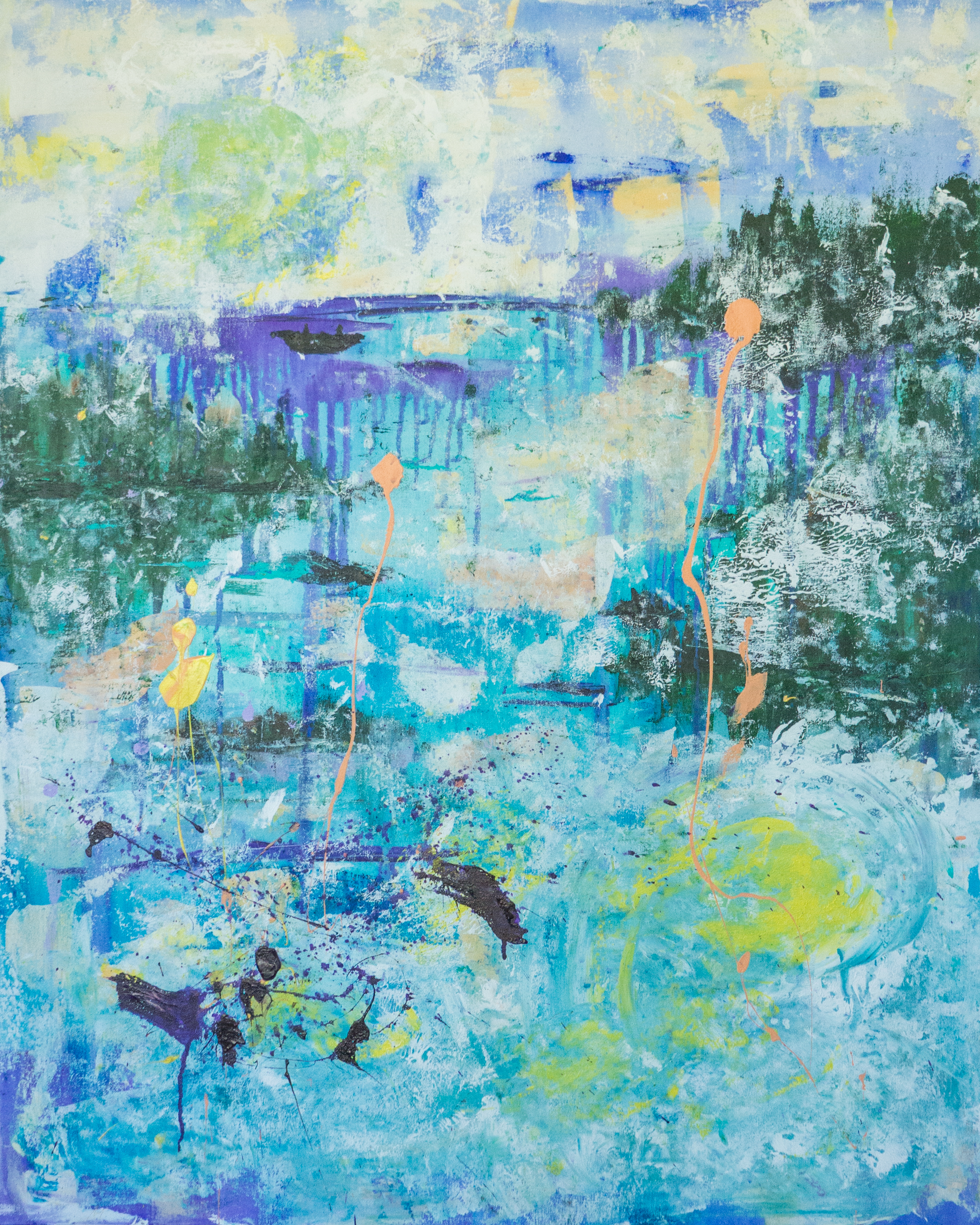 KESÄYÖ - NORTHERN SUMMER NIGHT, Acryl, 80x100, (myyty)