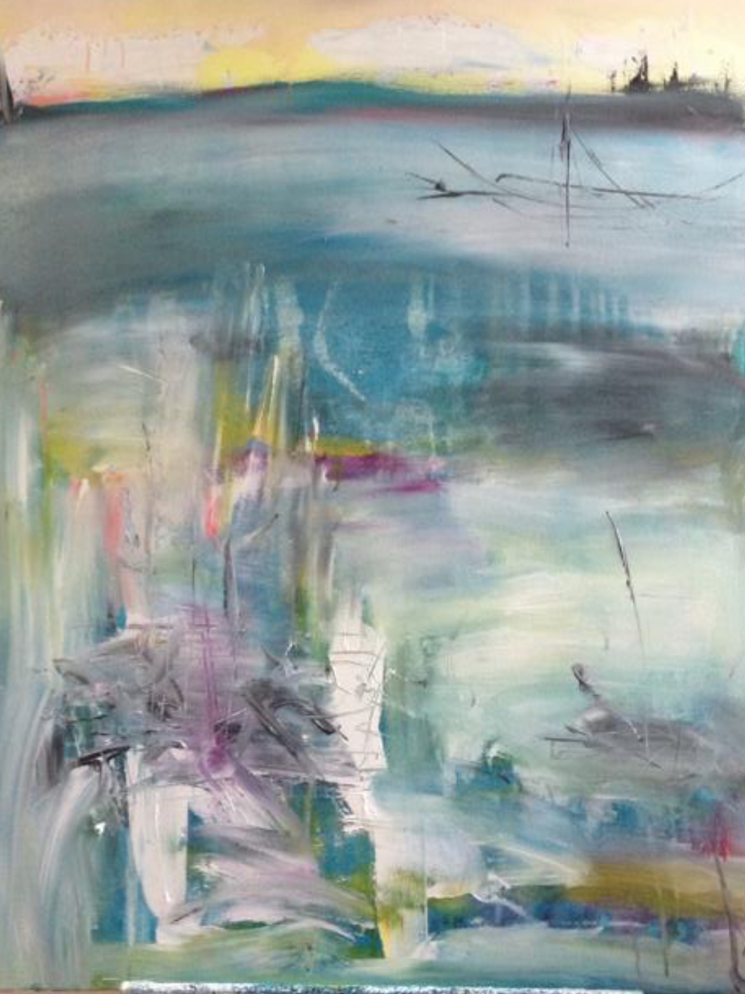 Kesäyö, 2015, Acryl, 80x100, (myyty)